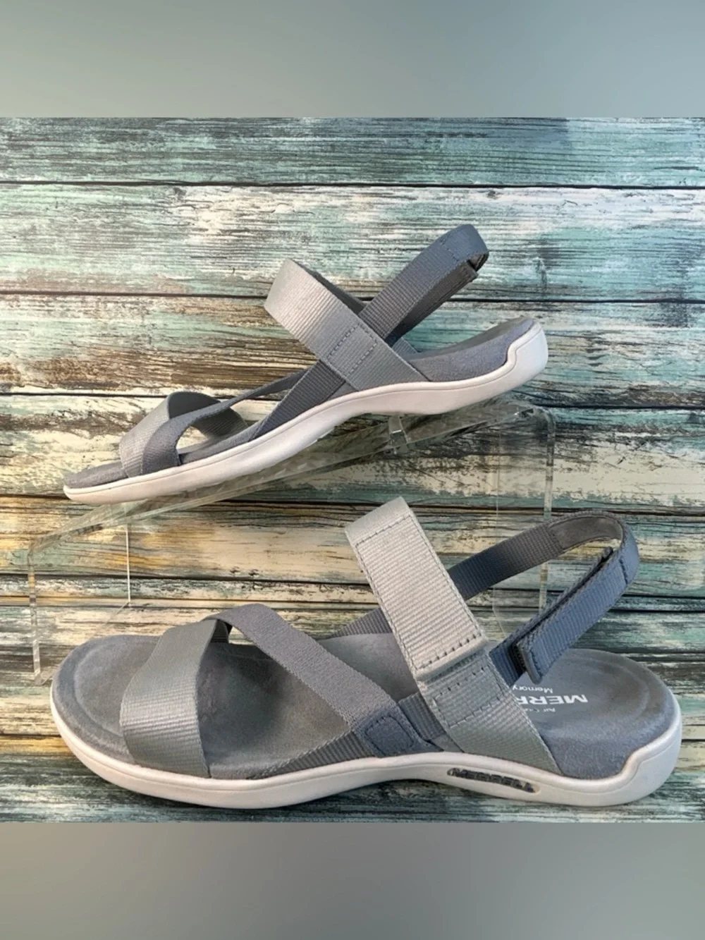 Merrell Monument Sandals Womens Size 6 Gray Casual Comfort Walking Summer Shoes
